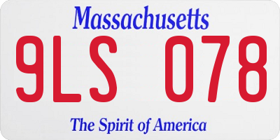 MA license plate 9LS078