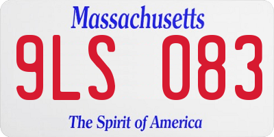 MA license plate 9LS083