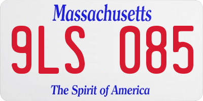 MA license plate 9LS085