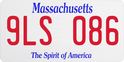 MA license plate 9LS086
