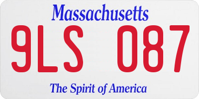 MA license plate 9LS087