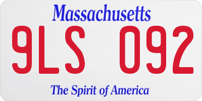 MA license plate 9LS092