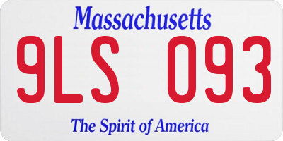 MA license plate 9LS093