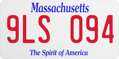 MA license plate 9LS094