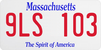 MA license plate 9LS103