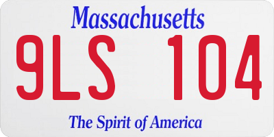MA license plate 9LS104
