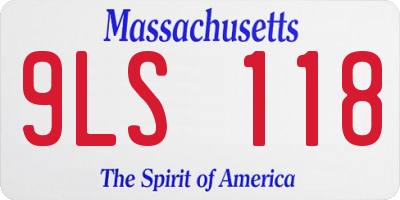 MA license plate 9LS118