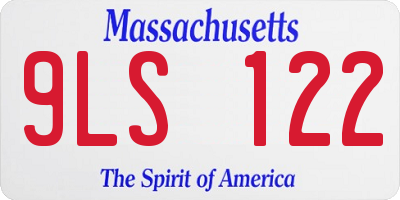 MA license plate 9LS122