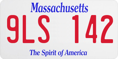 MA license plate 9LS142