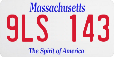 MA license plate 9LS143