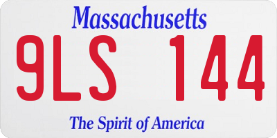 MA license plate 9LS144