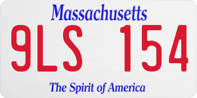 MA license plate 9LS154