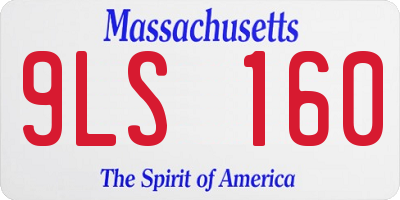 MA license plate 9LS160