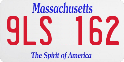 MA license plate 9LS162