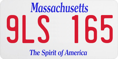 MA license plate 9LS165