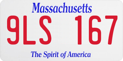 MA license plate 9LS167