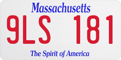 MA license plate 9LS181
