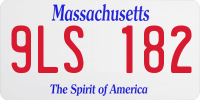MA license plate 9LS182