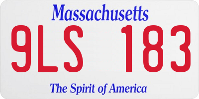 MA license plate 9LS183