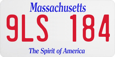 MA license plate 9LS184