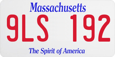 MA license plate 9LS192