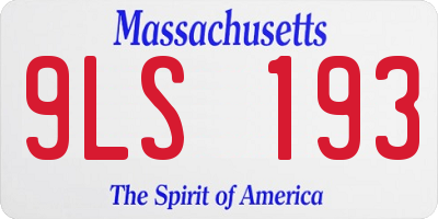 MA license plate 9LS193