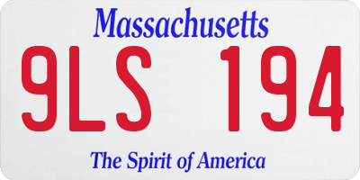 MA license plate 9LS194