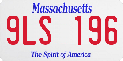 MA license plate 9LS196