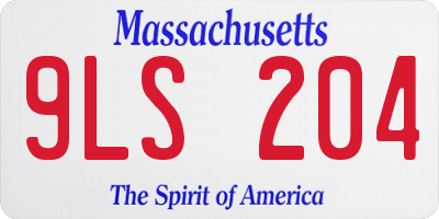 MA license plate 9LS204
