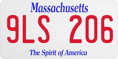MA license plate 9LS206