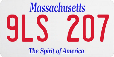 MA license plate 9LS207