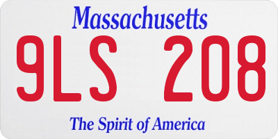 MA license plate 9LS208