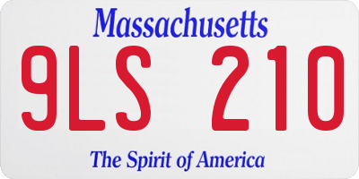 MA license plate 9LS210