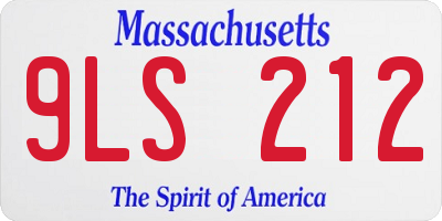MA license plate 9LS212