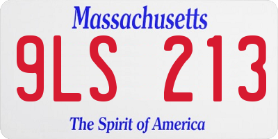 MA license plate 9LS213