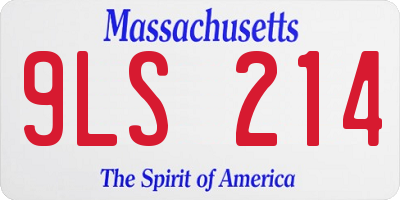 MA license plate 9LS214