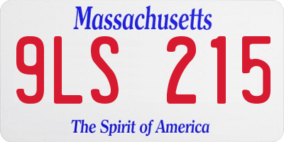 MA license plate 9LS215