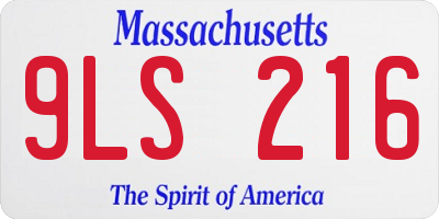 MA license plate 9LS216