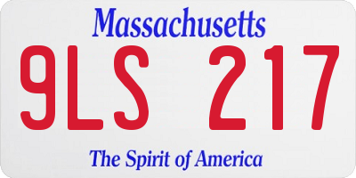 MA license plate 9LS217