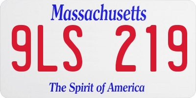MA license plate 9LS219