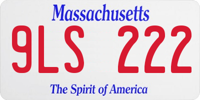 MA license plate 9LS222