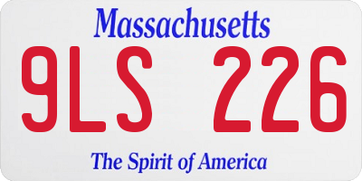 MA license plate 9LS226