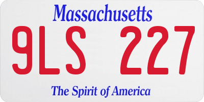 MA license plate 9LS227