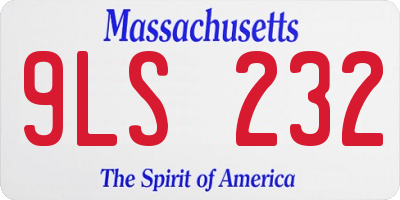 MA license plate 9LS232