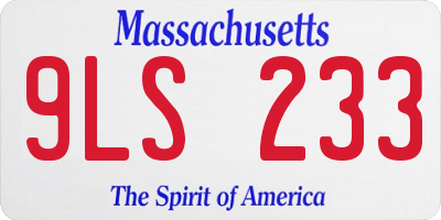MA license plate 9LS233