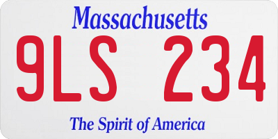 MA license plate 9LS234