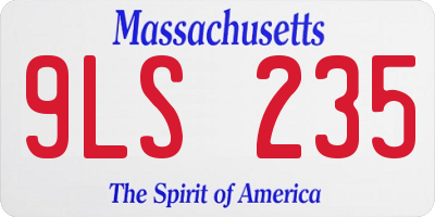 MA license plate 9LS235