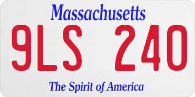 MA license plate 9LS240