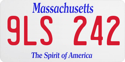 MA license plate 9LS242