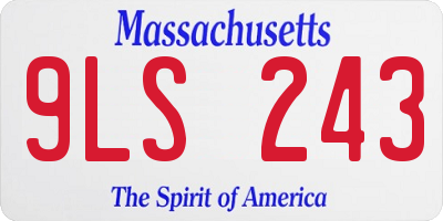 MA license plate 9LS243
